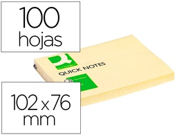 [KF01410] BLOC DE NOTAS ADHESIVAS QUITA Y PON Q-CONNECT 76X102 MM CON 100 HOJAS