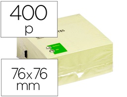 [KF01346] BLOC DE NOTAS ADHESIVAS QUITA Y PON Q-CONNECT 76X76 MM FSC AMARILLO CON 400 HOJAS
