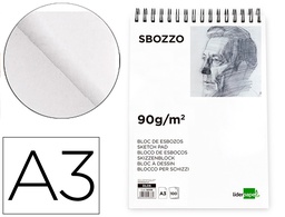 [DL06] BLOC DIBUJO LIDERPAPEL ESBOZOS ESPIRAL A3 297X420MM 100 HOJAS 90GR/M2 SIN RECUADRO