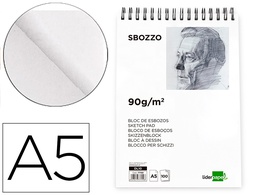 [DL10] BLOC DIBUJO LIDERPAPEL ESBOZOS ESPIRAL A5 148X210 MM 100 HOJAS 90GR/M2 SIN RECUADRO