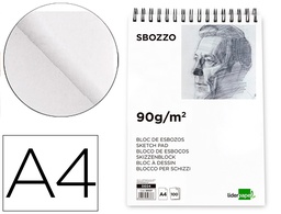 [DE04] BLOC DIBUJO LIDERPAPEL ESBOZOS ESPIRAL DIN A4 210X297MM 100 HOJAS 90GR/M2 SIN RECUADRO