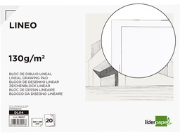 [DL04] BLOC DIBUJO LIDERPAPEL LINEAL ENCOLADO 230X325MM 20 HOJAS 130 GR/M2 CON RECUADRO
