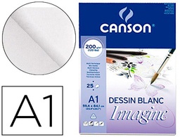[C200005969] BLOC DIBUJO MULTITECNICAS CANSON IMAGINE DIN A1 ENCOLADO LISO 59,4X84,1 CM 25 HOJAS 200 GR/M2
