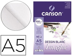 [C200006009] BLOC DIBUJO MULTITECNICAS CANSON IMAGINE DIN A5 ENCOLADO LISO 14,8X21 CM 50 HOJAS 200 GR/M2