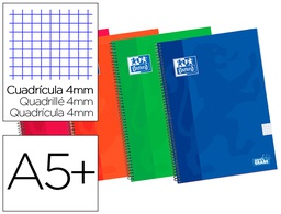 [100430151] BLOC ESPIRAL OXFORD TAPA EXTRADURA CUARTO 80 HOJAS CUADROS 4 MM