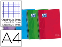 [400027275] BLOC ESPIRAL OXFORD TAPA EXTRADURA OPTIK PAPER MICROPERDIN A4 120 H 50% HOJAS GRATIS CUADROS 5 MM CON 3 SEPARADORES