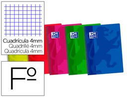 [400042147] BLOC ESPIRAL OXFORD TAPA PLASTICO OPTIK PAPER FOLIO 80 HOJAS 90 GR CUADROS 4 MM