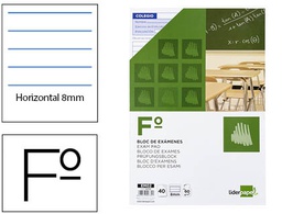 [EM02] BLOC EXAMENES LIDERPAPEL HORIZONTAL FOLIO 40 HOJAS 60G/M2