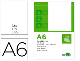 [BN06] BLOC NOTAS LIDERPAPEL LISO A6 80 HOJAS 60G/M2 PERFORADO