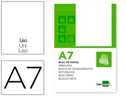 [BN10] BLOC NOTAS LIDERPAPEL LISO A7 80 HOJAS 60G/M2 PERFORADO