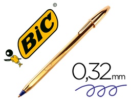 [9213401] BOLIGRAFO BIC CRISTAL CELEBRATION ORO TINTA AZUL UNIDAD