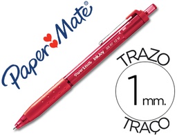 [S0959930] BOLIGRAFO PAPER MATE INKJOY 300 RT PUNTA MEDIA TRAZO 1MM RETRACTIL CLIPS METALICO SUJECION CAUCHO COLOR ROJO