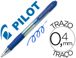 [NSGA] BOLIGRAFO PILOT SUPER GRIP AZUL RETRACTIL SUJECION DE CAUCHO TINTA BASE DE ACEITE