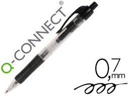 [KF00267] BOLIGRAFO Q-CONNECT RETRACTIL CON SUJECION DE CAUCHO TINTA ACEITE 0,7 MM COLOR NEGRO