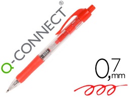 [KF00269] BOLIGRAFO Q-CONNECT RETRACTIL CON SUJECION DE CAUCHO TINTA ACEITE 0,7 MM COLOR ROJO