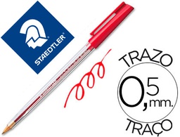 [430M2CP5] BOLIGRAFO STAEDTLER STICK ROJO CON CAPUCHON