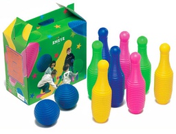 [439455] BOLO AMAYA DE POLIETILENO ALTO 26 CM INCLUYE 8 BOLOS Y 2 PELOTAS