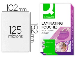 [KF01223] BOLSA DE PLASTIFICAR Q-CONNECT 102 X 152 MM 125 MC CARNET DE FUTBOL CAJA DE 100 UNIDADES