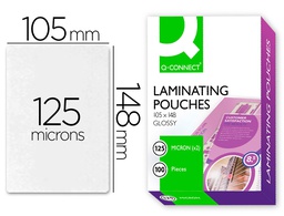 [KF11117] BOLSA DE PLASTIFICAR Q-CONNECT 105 X 148 MM DIN A6 125 MC CAJA DE 100 UNIDADES