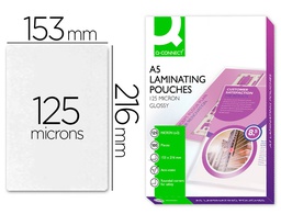 [KF04108] BOLSA DE PLASTIFICAR Q-CONNECT 153 X 216 MM 125 MC DIN A5 A CAJA DE 100 UNIDADES