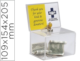 [652002 CS TP] BUZON DE SUGERENCIA ARCHIVO 2000 CON CERRADURA Y DOS LLAVES COLOR CRISTAL TRANSPARENTE 109X154X205 MM