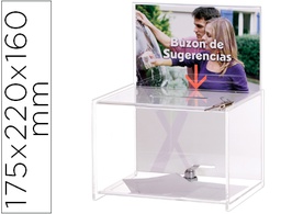 [6152LL CS TP] BUZON DE SUGERENCIAS ARCHIVO 2000 CON LLAVE DE POLIESTIRENO TRANSPARENTE 175X220X160 MM
