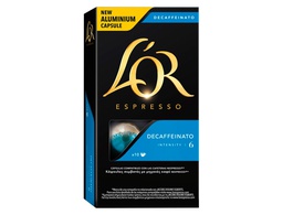 [67058] CAFE L'OR ESPRESSO DECAFFEINATO FUERZA 6 CAJA DE 10 UNIDADES COMPATIBLE CON NESPRESSO