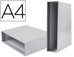 [CZ27] CAJA ARCHIVADOR LIDERPAPEL DE PALANCA CARTON DIN A4 DOCUMENTA LOMO 75MM COLOR GRIS