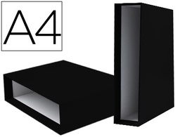 [CZ22] CAJA ARCHIVADOR LIDERPAPEL DE PALANCA CARTON DIN-A4 DOCUMENTA LOMO 75MM COLOR NEGRO