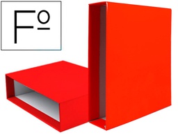 [CZ15] CAJA ARCHIVADOR LIDERPAPEL DE PALANCA CARTON FOLIO DOCUMENTA LOMO 75MM COLOR ROJO