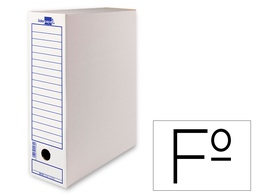 [DF02] CAJA ARCHIVO DEFINITIVO LIDERPAPEL 104 FOLIO CARTON RECICLADO 325G/M2 LOMO 100 MM BLANCO 365X100X251 MM