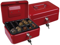 [KF03318] CAJA CAUDALES Q-CONNECT 8\&quot; 200X160X90 MM ROJA CON PORTAMONEDAS