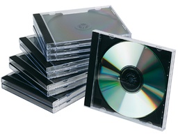 [KF02209] CAJA DE CD Q-CONNECT -CON INTERIOR NEGRO -PACK DE 10 UNIDADES