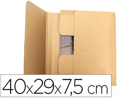 [KF26143] CAJA PARA EMBALAR LIBROS Q-CONNECT CARTON RECICLADO CANAL SIMPLE 3 MM COLOR KRAFT 400X290X75 MM