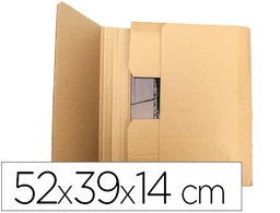 [KF26144] CAJA PARA EMBALAR LIBROS Q-CONNECT CARTON RECICLADO CANAL SIMPLE 3 MM COLOR KRAFT 520X390X140 MM