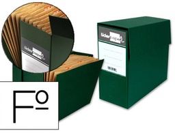 [TR02] CAJA TRANSFERENCIA LIDERPAPEL FOLIO CON FUELLE LOMO 110 MM COLOR VERDE 380X110X260 MM