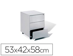 [4054AC00] CAJONERA METALICA ROCADA CON TRES CAJONES SERIE STORE 53X42X58 CM ACABADO AC00 GRIS/GRIS