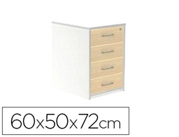 [4005AW04V24] CAJONERA ROCADA CON CUATRO CAJONES SERIE STORE 60X50X72 CM ACABADO AW04 BLANCO/BLANCO