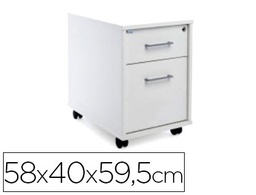[4004AW04V24] CAJONERA ROCADA CON DOS CAJONES SERIE STORE 58X40X59,5 CM ACABADO AW04 BLANCO/BLANCO