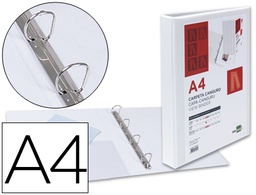 [KG41] CARPETA CANGURO 4 ANILLAS MIXTAS 16MM LIDERPAPEL A4 PLASTICO COLOR BLANCO
