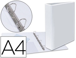 [55295] CARPETA CANGURO 4 ANILLAS MIXTAS 40MM ESSELTE A4 PLASTICO BLANCA