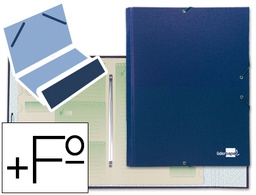 [CS01] CARPETA CLASIFICADORA LIDERPAPEL 12 DEPARTAMENTOS FOLIO PROLONGADO CARTON FORRADO AZUL