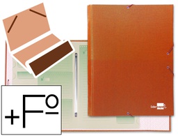 [CS06] CARPETA CLASIFICADORA LIDERPAPEL 12 DEPARTAMENTOS FOLIO PROLONGADO CARTON FORRADO NARANJA