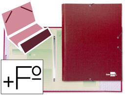 [CS03] CARPETA CLASIFICADORA LIDERPAPEL 12 DEPARTAMENTOS FOLIO PROLONGADO CARTON FORRADO ROJA