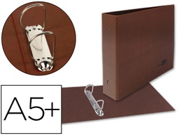 [CA35] CARPETA DE 2 ANILLAS 25MM MIXTAS LIDERPAPEL CUARTO APAISADO CARTON CUERO FORRADO COMPRESOR PLASTICO