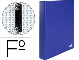 [CA15] CARPETA DE 2 ANILLAS 25MM MIXTAS LIDERPAPEL FOLIO CARTON FORRADO PAPER COAT COMPRESOR PLASTICO AZUL