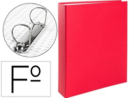 [CH09] CARPETA DE 2 ANILLAS 40MM MIXTAS LIDERPAPEL FOLIO CARTON FORRADO PAPER COAT PLASTICO ROJA