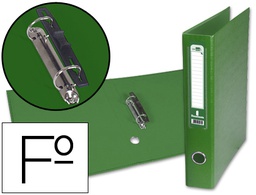 [AY11] CARPETA DE 2 ANILLAS 40MM MIXT AS LIDERPAPEL FOLIO FORRADO PAPERCOAT CON OLLAO Y TARJETERO COMPRESOR PLASTICO VERDE