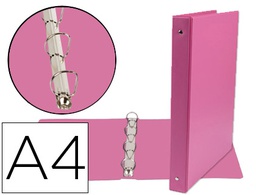 [KA02] CARPETA DE 4 ANILLAS 25 MM MIXTAS LIDERPAPEL A4 CARTON FORRADO PVC FUCSIA