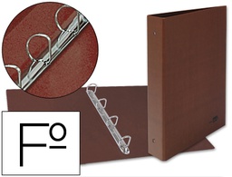 [CA37] CARPETA DE 4 ANILLAS 25MM MIXTAS LIDERPAPEL FOLIO CARTON CUERO FORRADO COMPRESOR PLASTICO